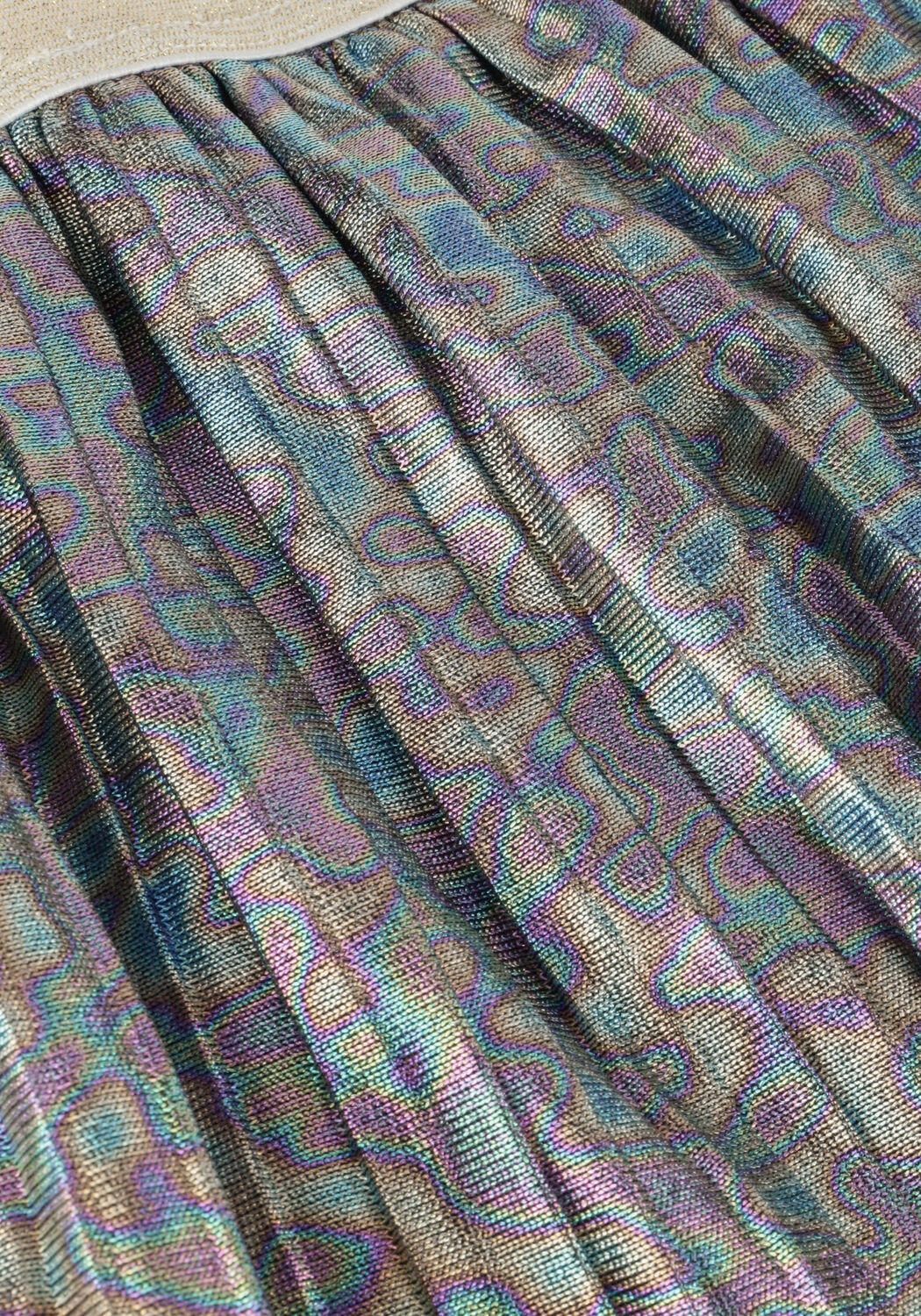 LIKE FLO Mini-jupe METALLIC PLISSE SKIRT en argent - large