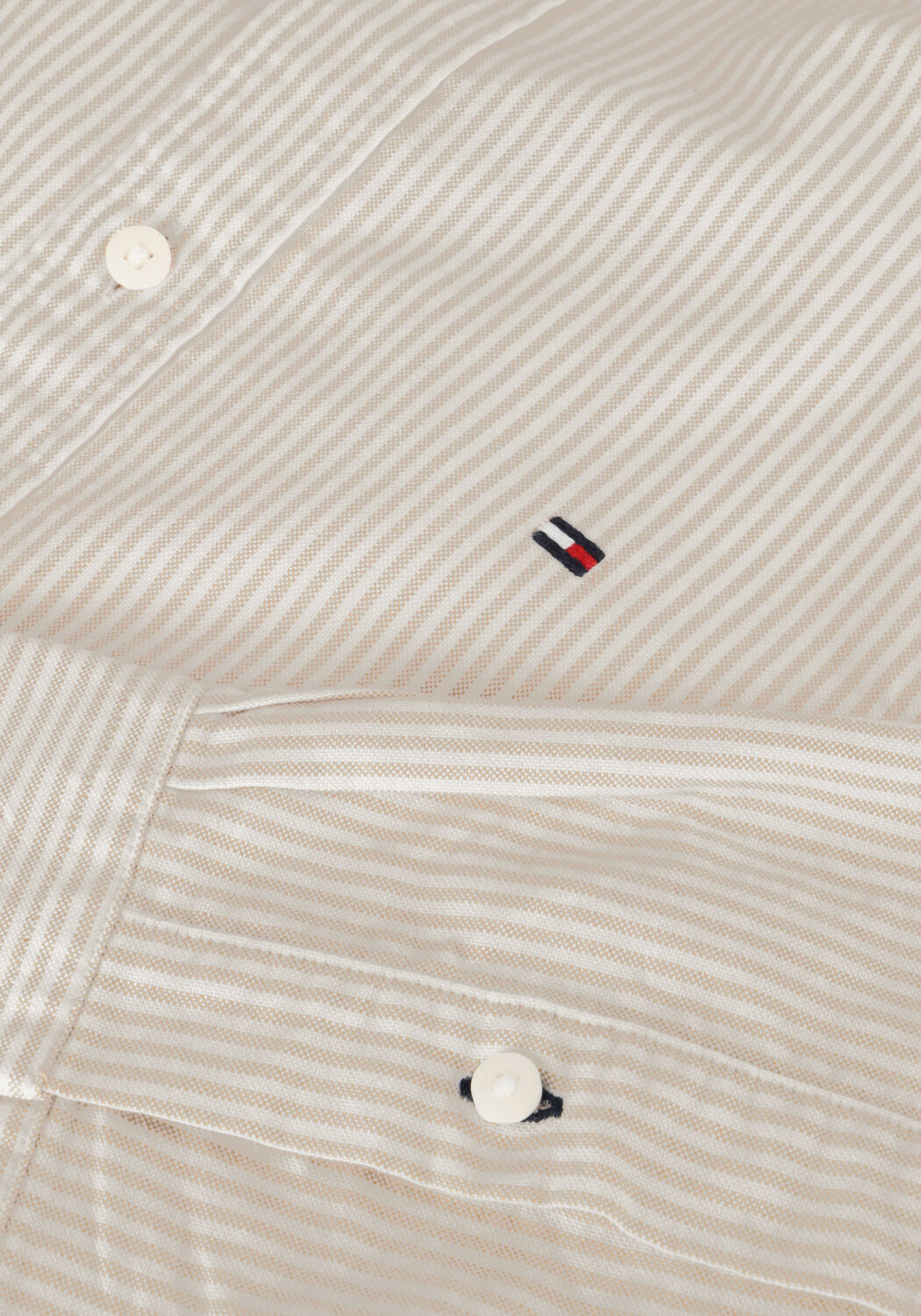 Beige TOMMY HILFIGER Casual overhemd HERITAGE OXFORD STRIPE RF SHIRT - large