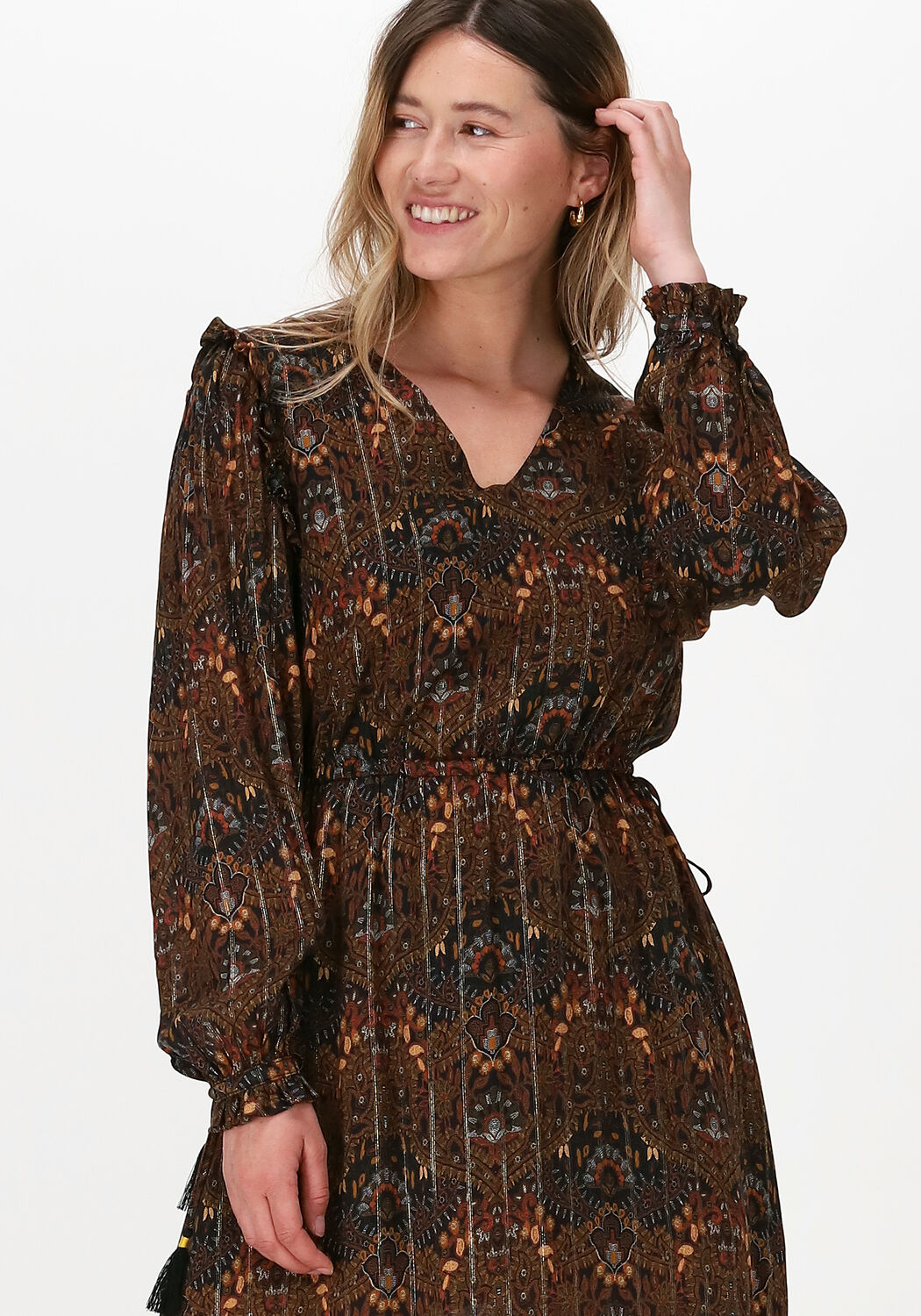 MKT STUDIO Robe midi RAKELA en marron Omoda