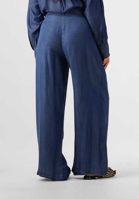 Donkerblauwe SELECTED FEMME Wijde broek SLFJANNA HW PLEATED CHAMBRAY - large