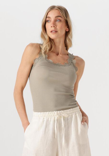 ROSEMUNDE Haut BABETTE SILK TOP W/ LACE en vert - large