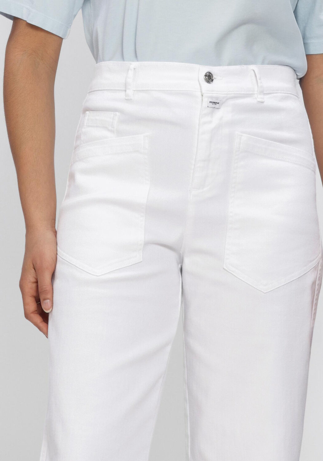 PENN & INK Pantalon large TROUSERS en blanc - large