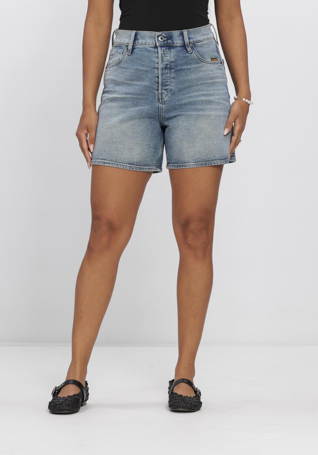 Blauwe G-STAR RAW Jeans JETT HIGH SHORT CLEAN EDGE WMN - large