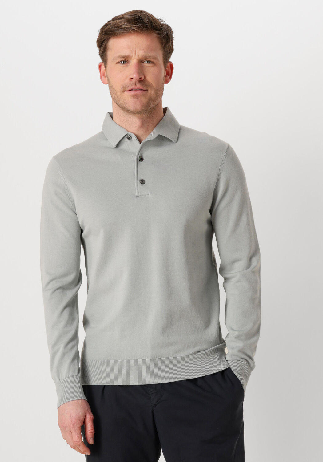 Groene PROFUOMO Trui POLO ONEPIECE LUXURY BASIC - large