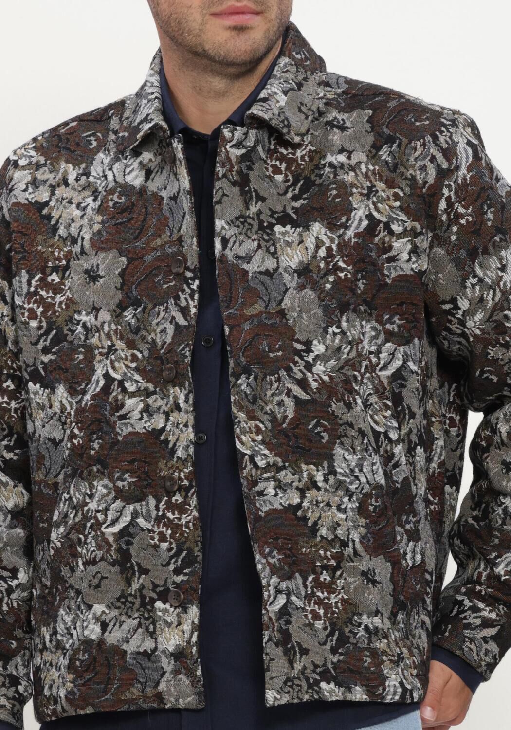 LES DEUX Surchemise ROSE JACQUARD OVERSHIRT en beige - large