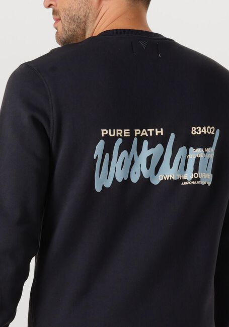 PURE PATH Chandail REGULAR FIT CREWNECK LS SWEATERS Bleu foncé - large