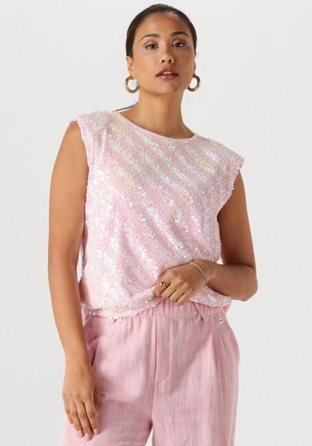 POM AMSTERDAM Haut TOP SEQUINS SHELL PINK en rose - large