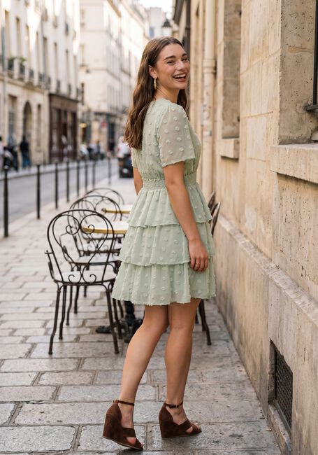Groene Y.A.S. Jurken YASDOTTIE SS DRESS - large
