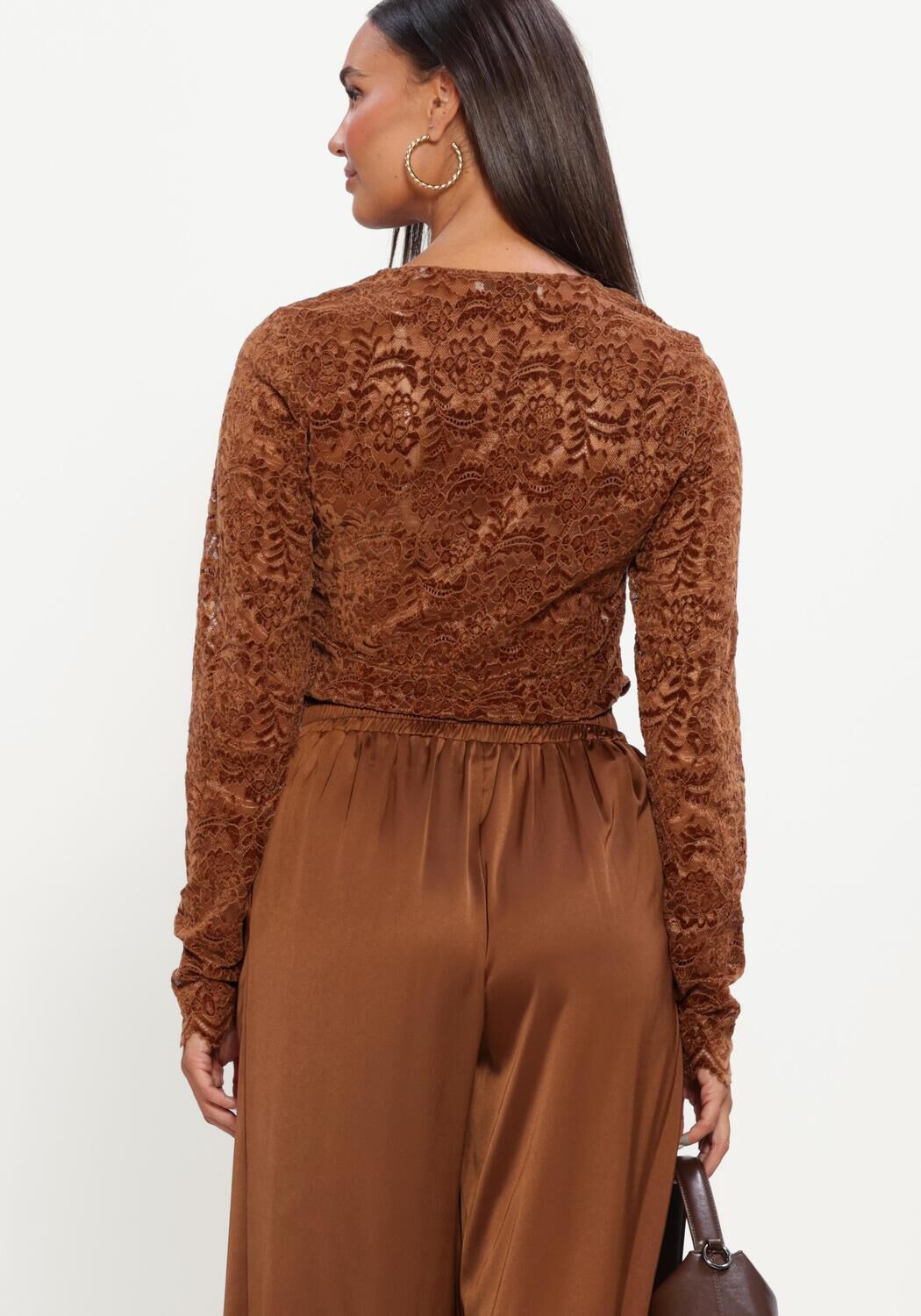 NUKUS Haut WIES TOP LACE en marron - large