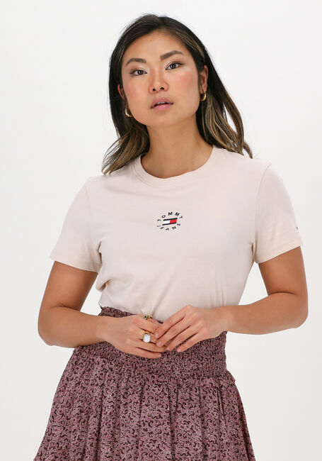 TOMMY JEANS T-shirt TJW SLIM TINY TOMMY 2 TEE en beige - large
