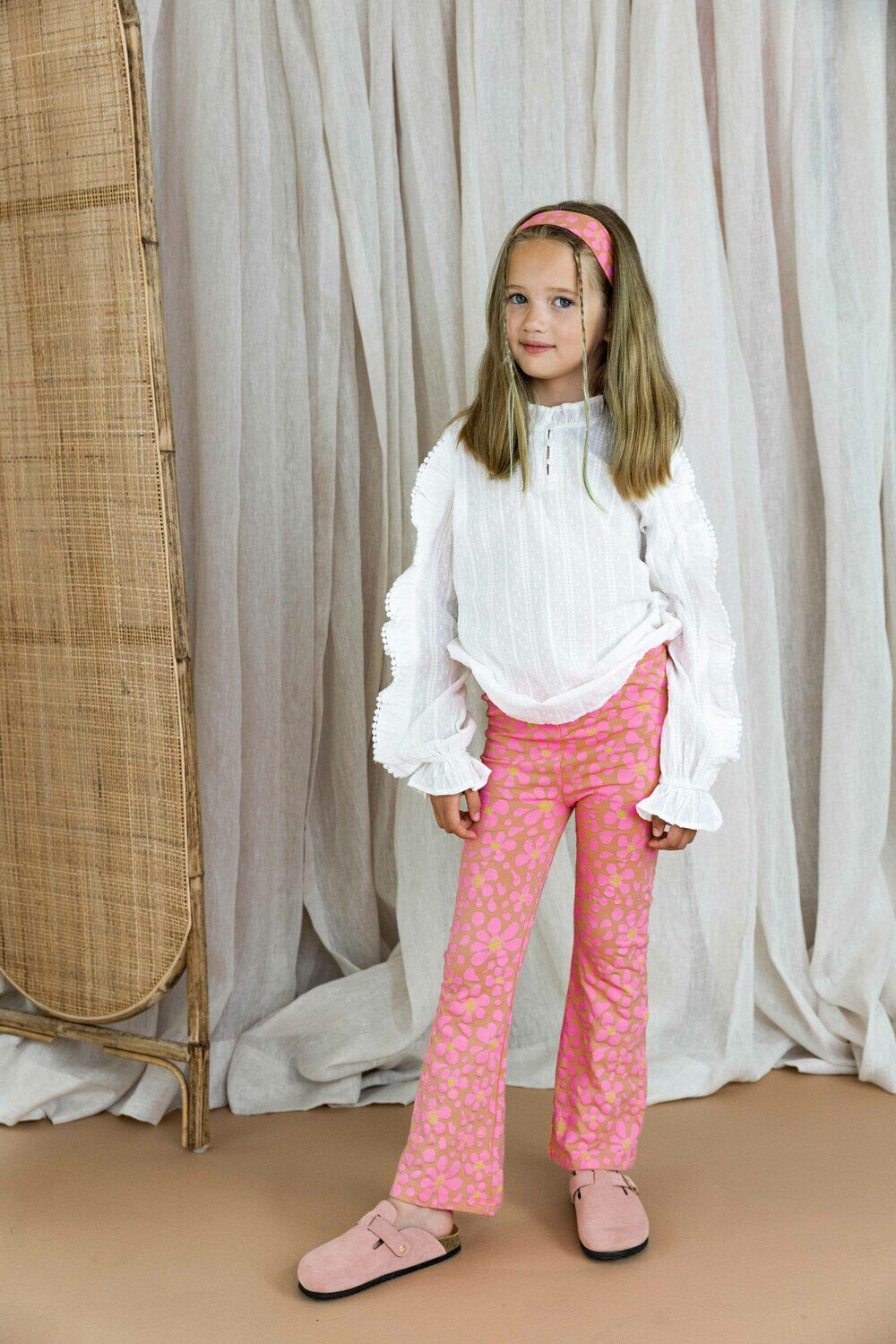 AMMEHOELA Pantalon &eacute;vas&eacute; AM.LIV.43 en rose - large