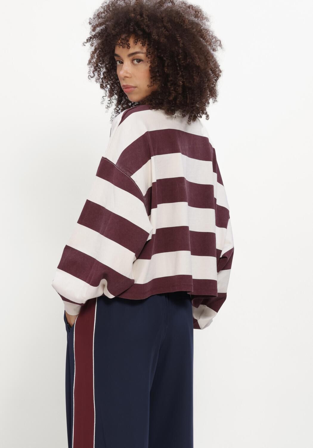 CATWALK JUNKIE Haut OVERSIZED STRIPED LONG SLEEVE Bordeaux - large