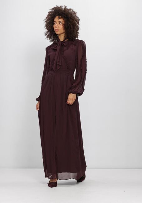 DANTE6 Robe maxi LASORINN RUFFLE DETAIL MAXI DRESS Bordeaux - large