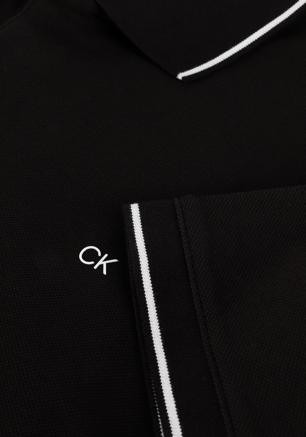 Zwarte CALVIN KLEIN Polo STRETCH PIQUE TIPPING SLIM POLO - large