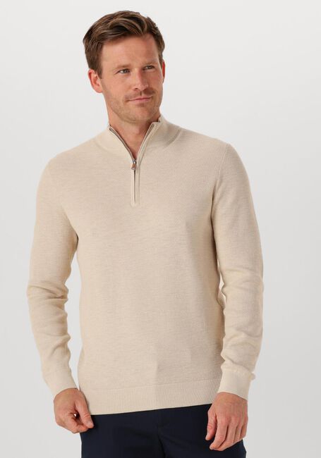 PROFUOMO Pull PULLOVER HALF ZIP TWINKLE SLUB en beige - large