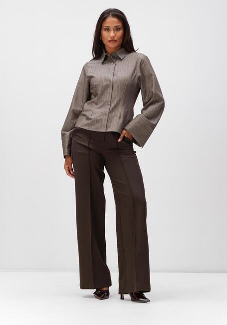 NEO NOIR Pantalon large SURY SUIT PANTS en marron - large