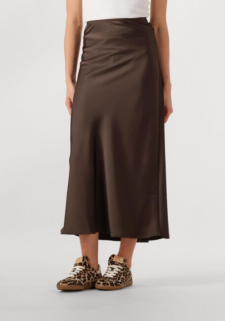 NEO NOIR Jupe maxi VICKY HEAVY SATEEN SKIRT en marron - large