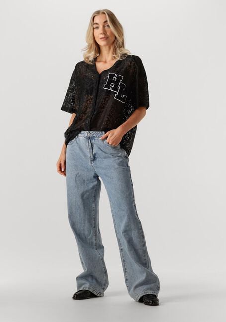 HAUTE L'AMITIÉ Haut COURT LACE TEE en noir - large