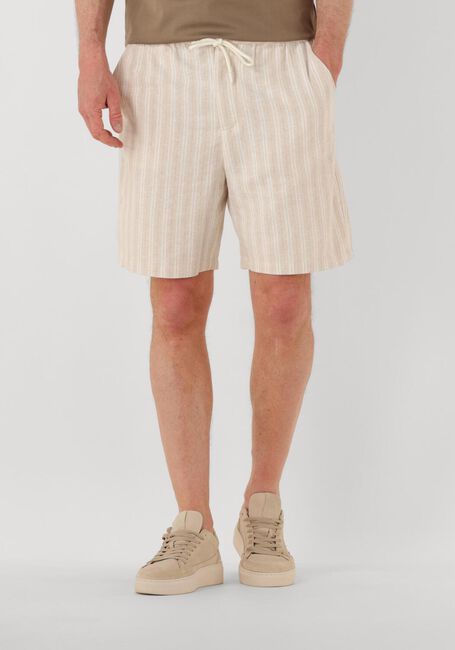 SHIWI Pantalon courte MEN LEWIS LINEN SHORTS YAM DYE STRIPES en beige - large