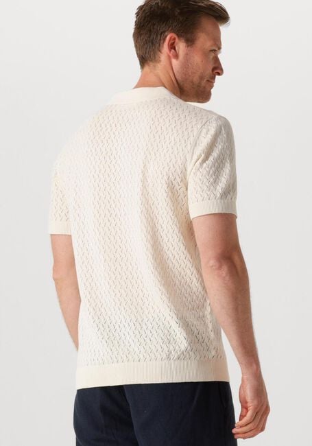 Ecru SELECTED HOMME Polo SHLINO SS KNIT CROCHET OPEN POLO - large