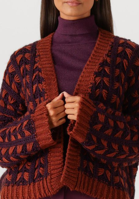 SUMMUM Gilet CARDIGAN CHUNKY KNIT en violet - large