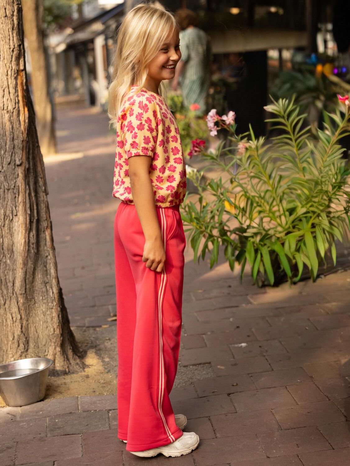 LOOXS Little Pantalon large 2611-7625 en rouge - large