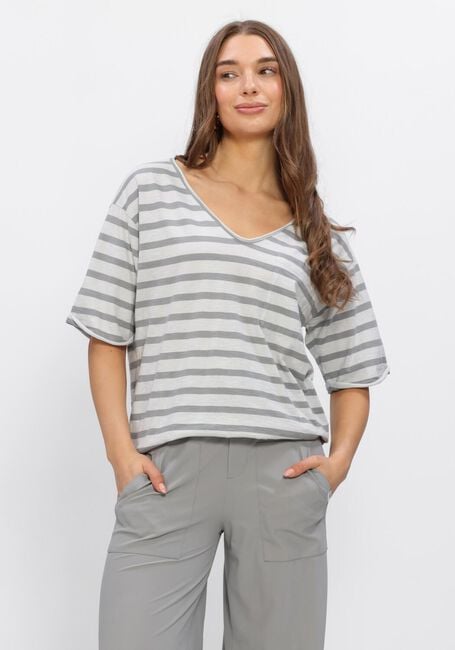 PENN & INK Haut T-SHIRT STRIPE en beige - large