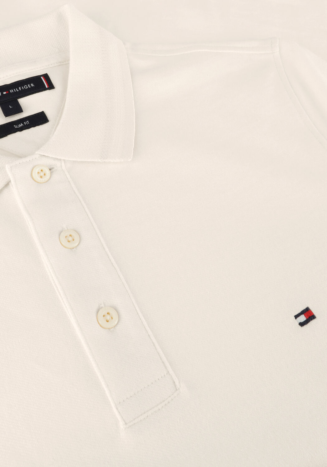 TOMMY HILFIGER Polo PRETWIST MOULINE SLIM FIT POLO en beige - large