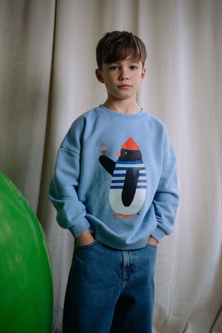Lichtblauwe DAILY BRAT Sweater WADDLES PINGUIN SWEATER - large