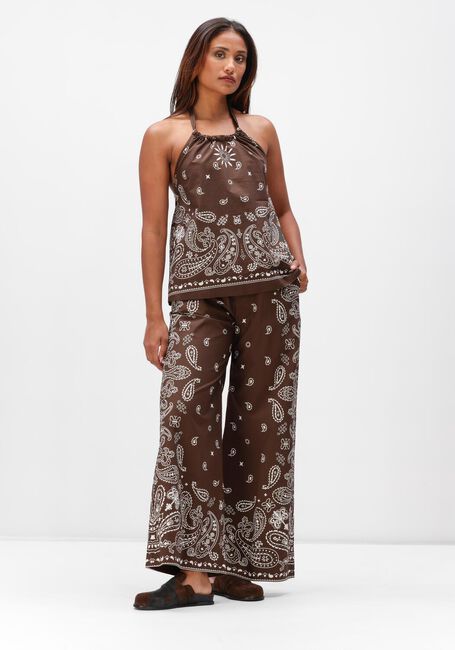 SUNCOO Pantalon large JESSY en marron - large