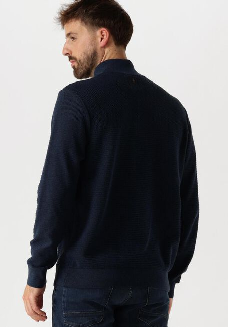 Donkerblauwe PME LEGEND Trui HALF ZIP COLLAR COTTON MOULINE - large