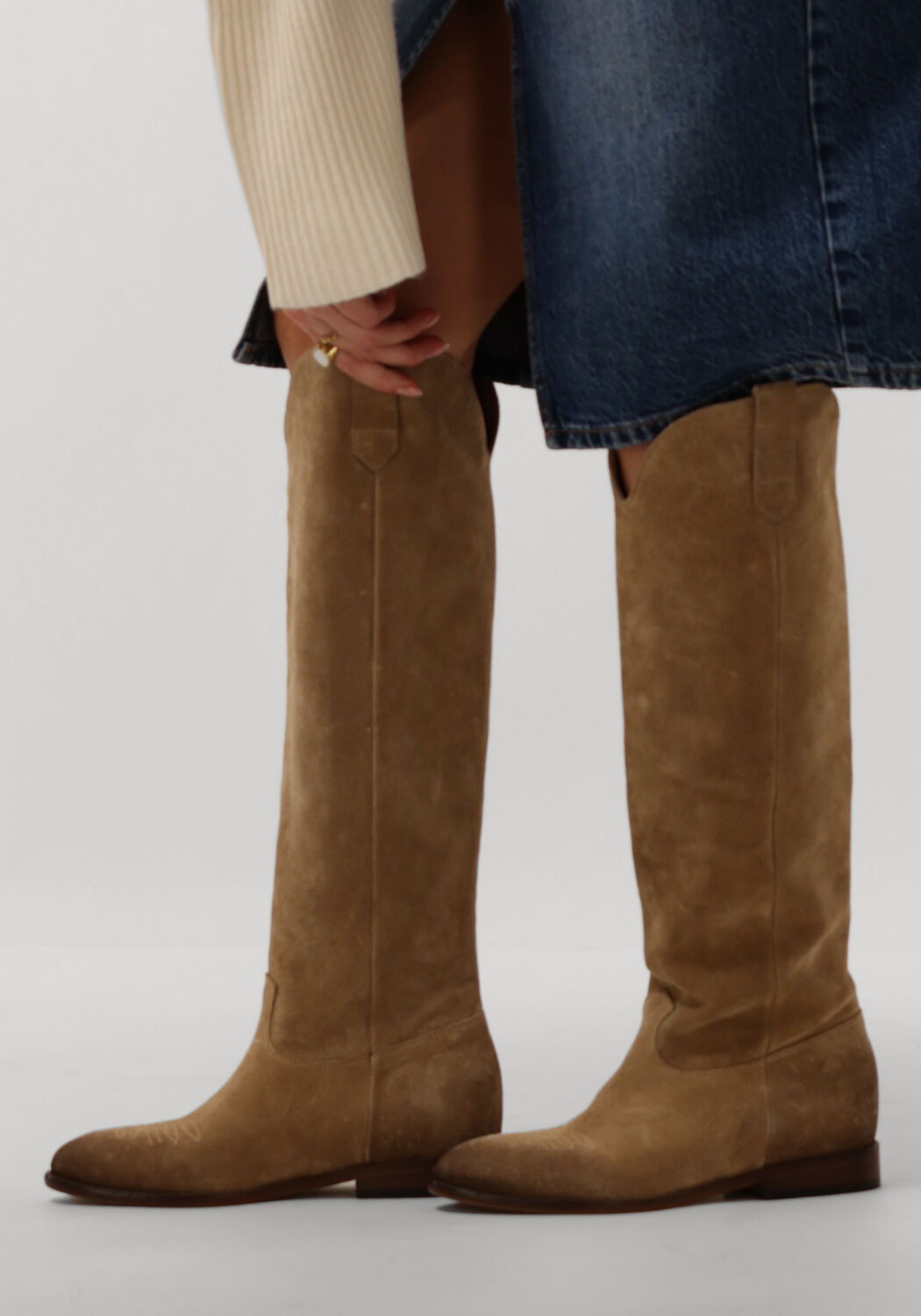 ELENA IACHI Bottes hautes A5677 en taupe - large