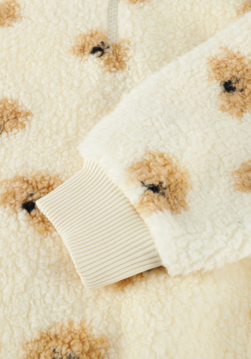 Creme Sproet & Sprout Trui TEDDY MOCK ZIP DOG PRINT - large