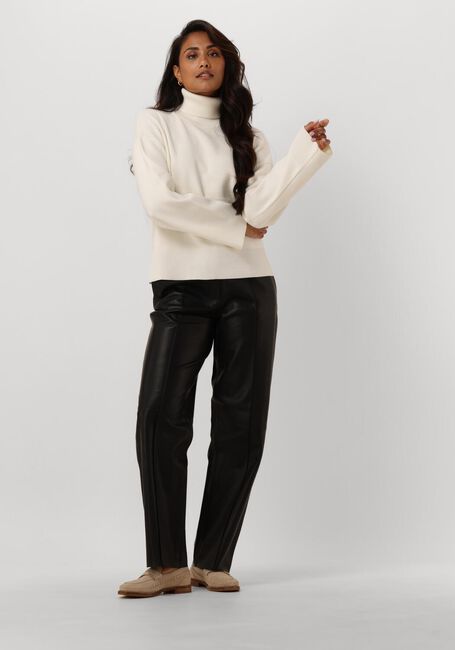 Zwarte SELECTED FEMME Broeken/jumpsuits SLFANNEMAI MW LEATHER PANT - large