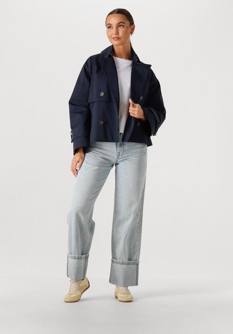 Donkerblauwe WITHBLACK Jack WBLOPHELIA SHORT TRENCHCOAT - large