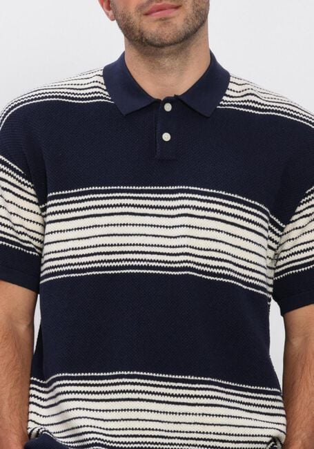 ANERKJENDT Polo AKSEB STRIPE POLO SS KNIT Bleu fonc&eacute; - large