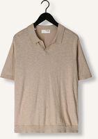 SELECTED MEN Polo SLHBERG LINEN SS KNIT OPEN POLO en beige SELECTED MEN Polo SLHBERG LINEN SS KNIT OPEN POLO en beige - medium