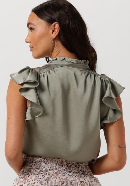 NEO NOIR Haut STELLA HEAVY SATEEN BLOUSE en vert - large