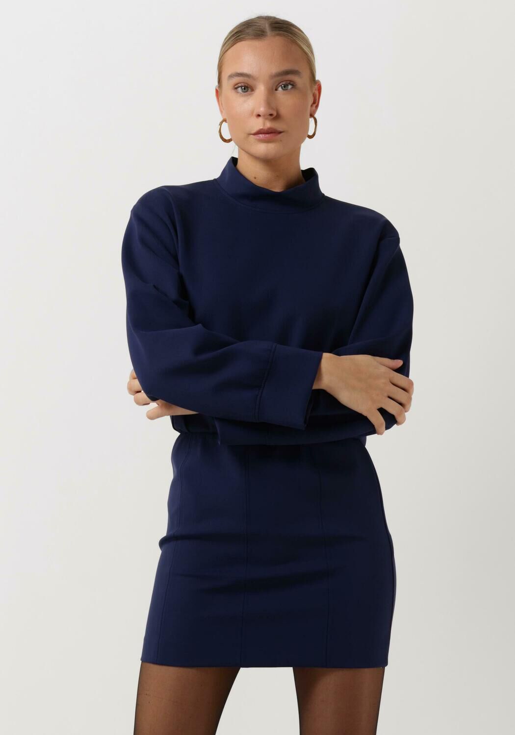 donkerblauwe semicouture mini jurk y2wl02