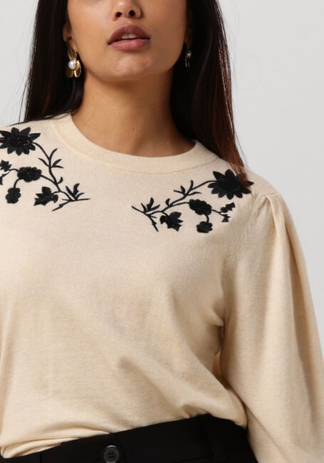 Gebroken wit OBJECT Sweater OBJTHESS L/S KNIT EMBROIDERY PULLOVER E - large
