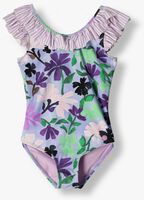 SCOTCH & SODA  ALL-OVER PRINTED CONTRACT RUFFLE BATHING SUIT en violet - medium
