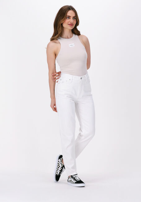 CALVIN KLEIN Haut ACID WASH RIB TANK TOP en beige - large