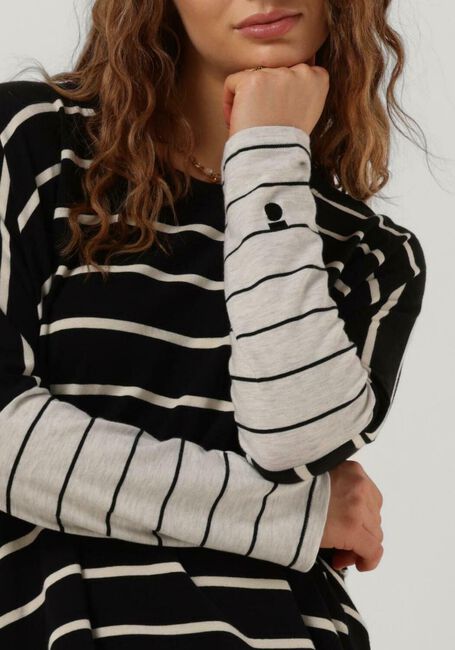 Zwarte 10DAYS Tops & T-shirts LONGSLEEVE TEE MIX STRIPES - large