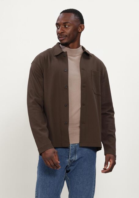 Bruine SELECTED MEN Overshirt SLMSOL LS OVERSHIRT - large