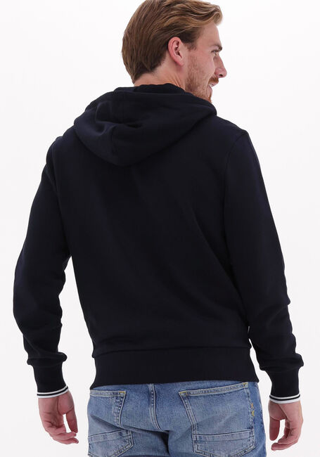 Donkerblauwe FRED PERRY Vest HOODED ZIP THROUGH SWEATSHIRT - large