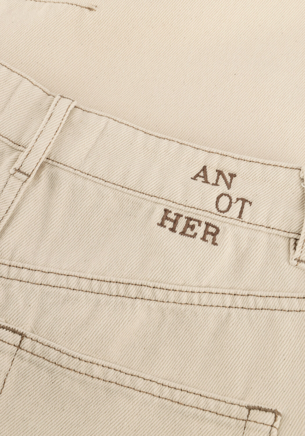 Gebroken wit ANOTHER LABEL Broeken/jumpsuits ALNAYOMI NATURAL DENIM PANTS - large