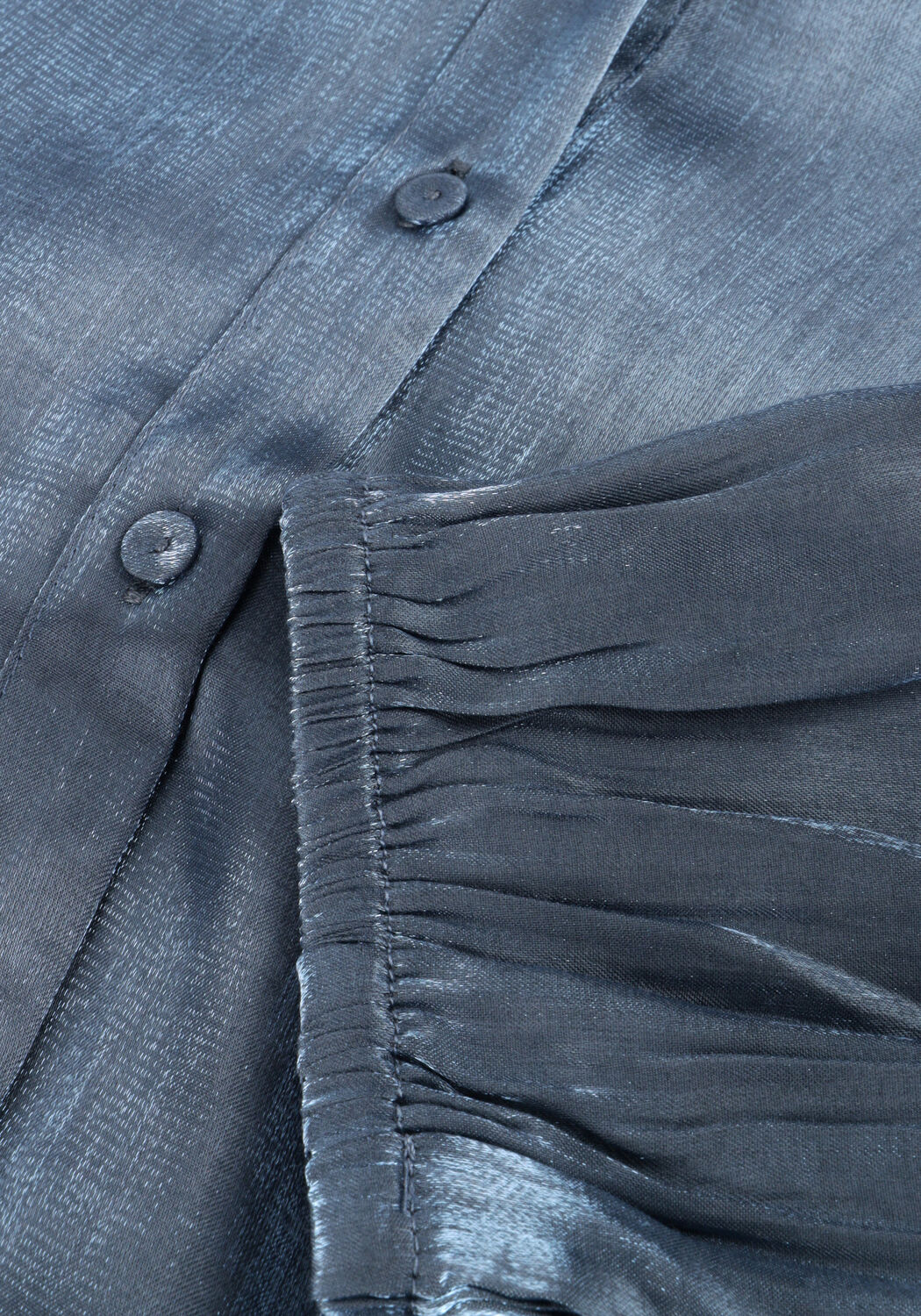 Blauwe JANSEN AMSTERDAM  BO BLOUSE SQL 782 3/4 PUFF SLEEVE - large