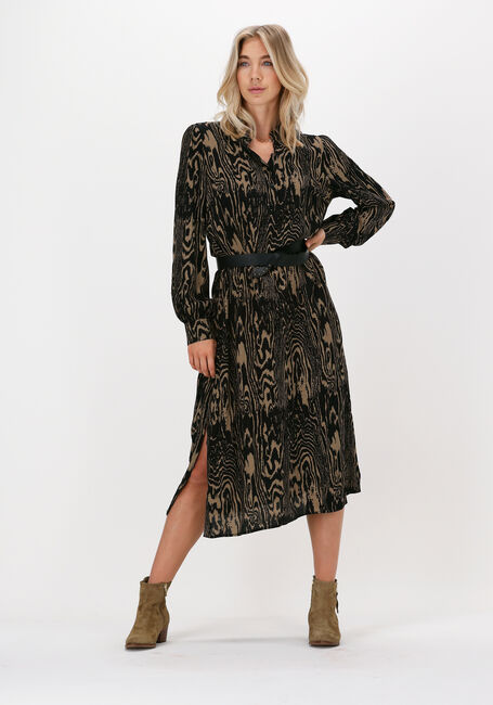 MODSTR&Ouml;M Robe midi MAE PRINT DRESS en camel - large