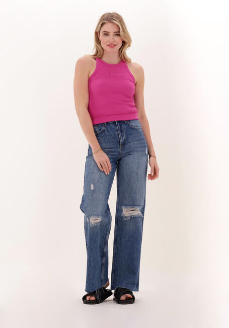 Fuchsia COLOURFUL REBEL Top SACHI RIB TANKTOP - large
