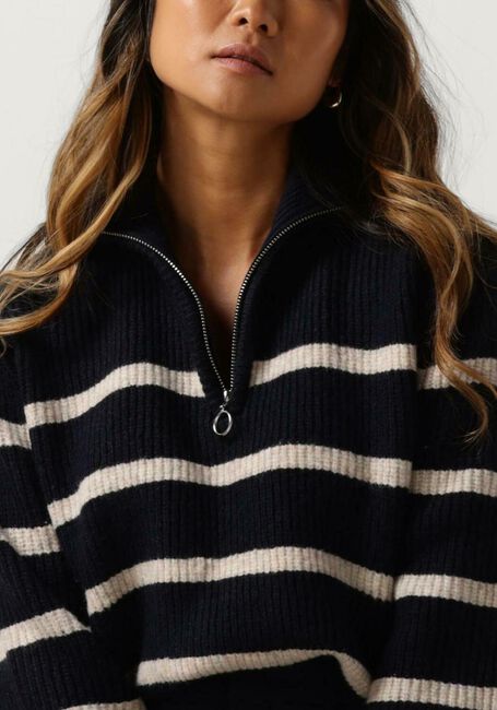 NEO NOIR Pull NEVENA STRIPE KNIT BLOUSE Bleu foncé - large